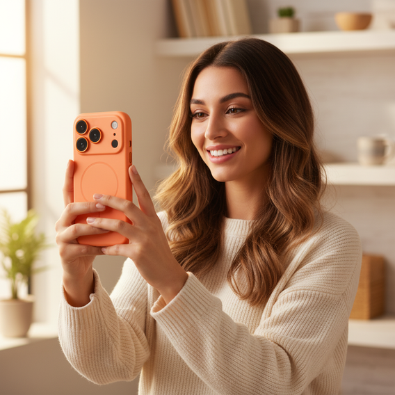 Magnetic case with integrated camera glass for iPhone 17 Pro