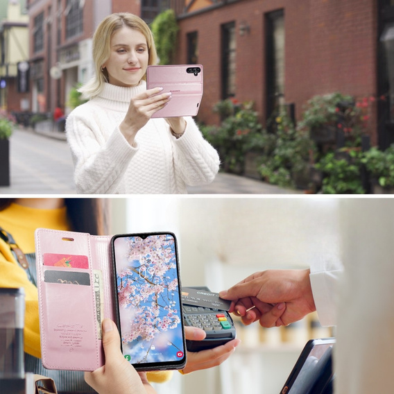 CASEME flip case for Samsung Galaxy A14 5G, Waxy Textupink, pink