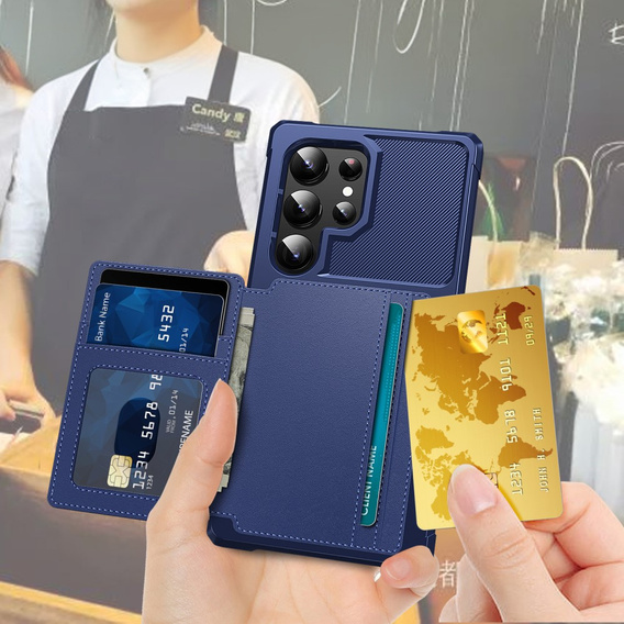 Case for Samsung Galaxy S25 Ultra, Card Holder Kickstand, black