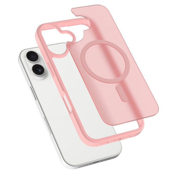 Matt Case for iPhone 17, for MagSafe, translucent pink
