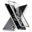 Case for Samsung Galaxy S24, Magnetic Dual Glass, silver