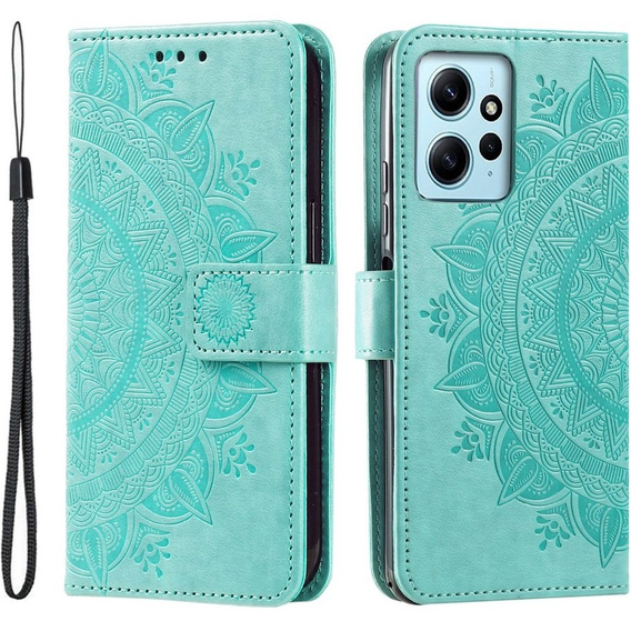 Flip case for Xiaomi Redmi Note 12 4G, Mandala, green