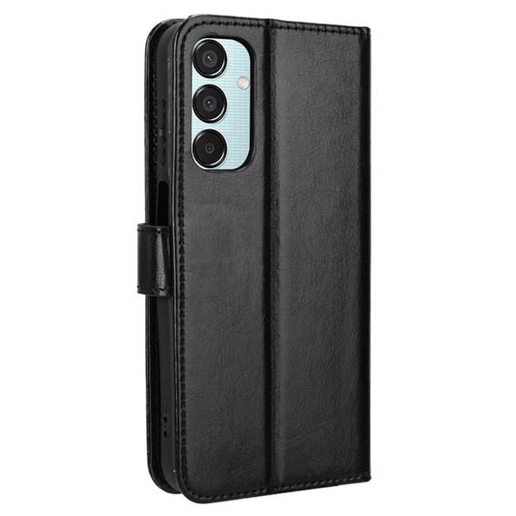Flip case for Samsung Galaxy M15 5G, Crazy Horse Wallet, black