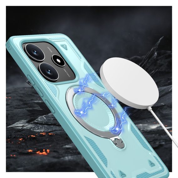 Case for Xiaomi Redmi Note 14 5G, Military MagSafe, blue + 9H glass