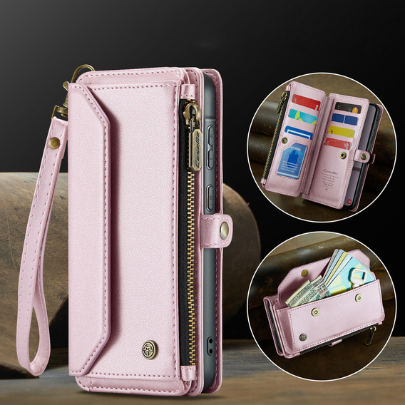 Wallet case with lock and straps for Samsung Galaxy A17 5G - pink