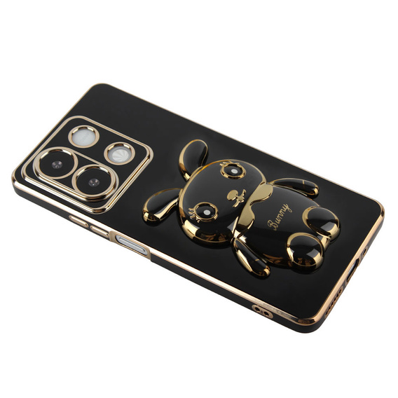 Case for Xiaomi Redmi Note 13 5G, Rabbit, black + 9H Tempered Glass