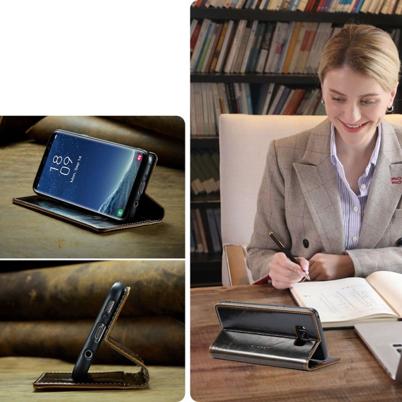 CASEME flip case for Samsung Galaxy S8+ Plus, Waxy Textucoffee, coffee