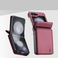 CASEME flip case for Samsung Galaxy Z Flip5 5G, Litchi Wallet, red
