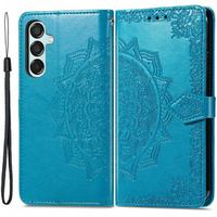 Flip case for Samsung Galaxy M15 5G, Mandala, blue