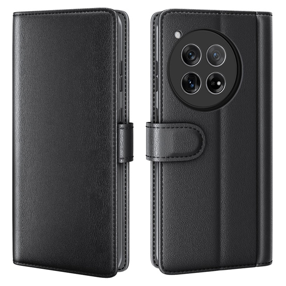 Flip case for OnePlus 12 5G, Split Leather, black