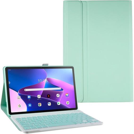 Case + keyboard Lenovo Tab M10 Plus Gen 3 TB-125F TB-128F, green