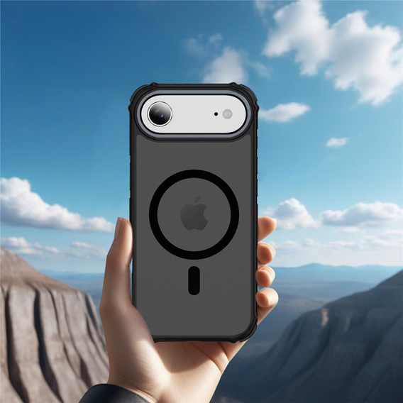 Matt Case for iPhone Air, armoured, for MagSafe, smoked with black sides