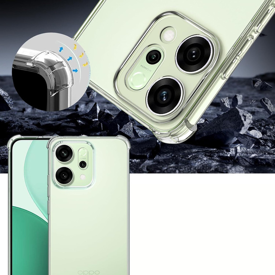 Case for Oppo Reno 14, reinforced, with camera protection, transparent