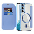 Flip case for Samsung Galaxy S22 5G, RFID Wallet MagSafe CamShield, blue