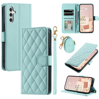 Flip case for Samsung Galaxy S25, Rhombus Crossbody Leather, green