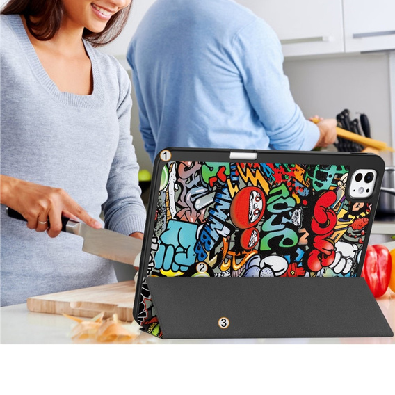 Case for iPad Pro 11 2024, Smartcase, graffiti