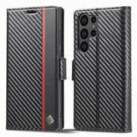Flip case for Samsung Galaxy S23 Ultra, Carbon LC.IMEEKE, black