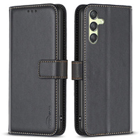 Flip case for Samsung Galaxy A25 5G, BINFEN Wallet, black + 9H glass