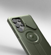 Armored case for Samsung Galaxy S25 Ultra, Dexnor CamProtect MagSafe, green (Two frames)