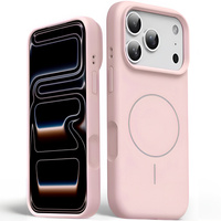 Silicone case for iPhone 17 Pro Max, for MagSafe, anti-shock, pink