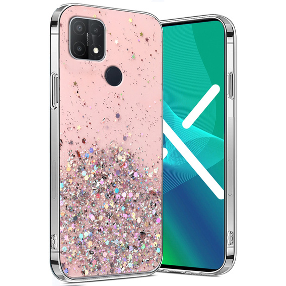 Case for Oppo A15 / A15s, Glittery, pink