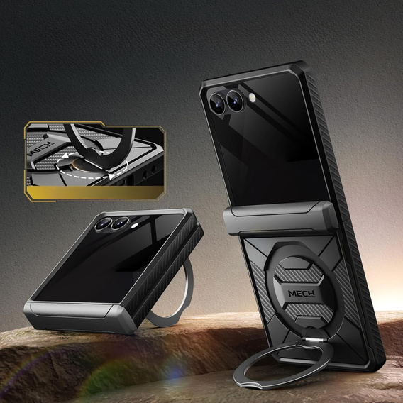 Tongate MECH case with MagSafe for Samsung Galaxy Z Flip 7, black