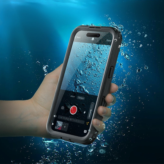 IP68 Waterproof Case for iPhone 16, SHELLBOX MagSafe, black