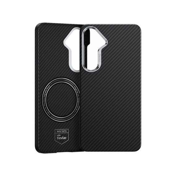 BENKS Kevlar Case for Samsung Galaxy S25, for MagSafe, Carbon Fiber, black