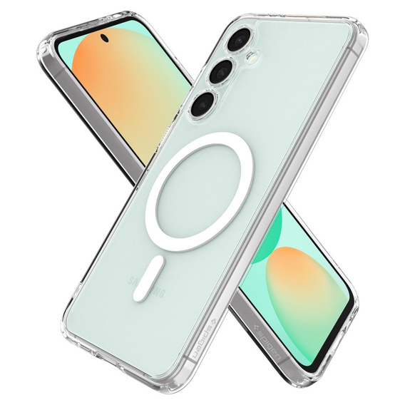 Spigen MagSafe Case for Samsung Galaxy S24 FE, Ultra Hybrid, transparent / white + 9H Tempered Glass