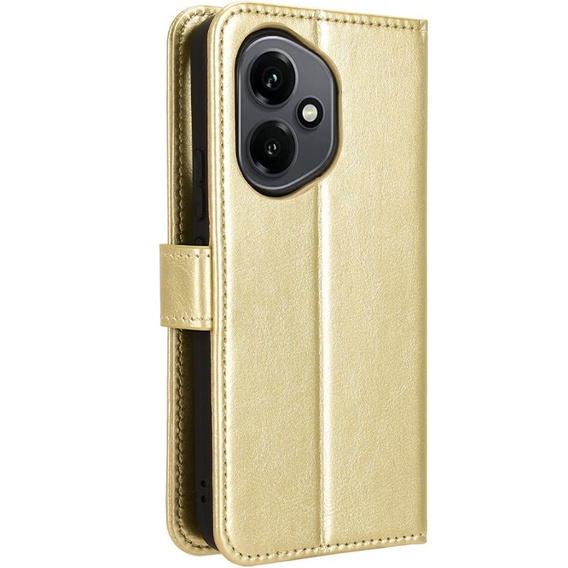 Flip case for Honor 400 5G, Crazy Horse Wallet, gold