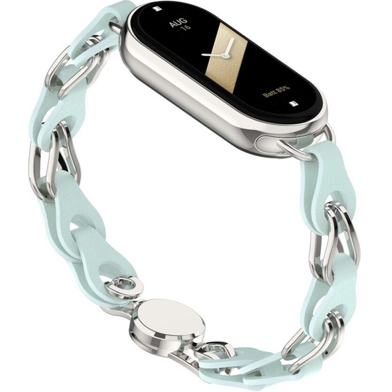 Stainless Steel Watch Strap with Protective Case for Apple Watch, Silver