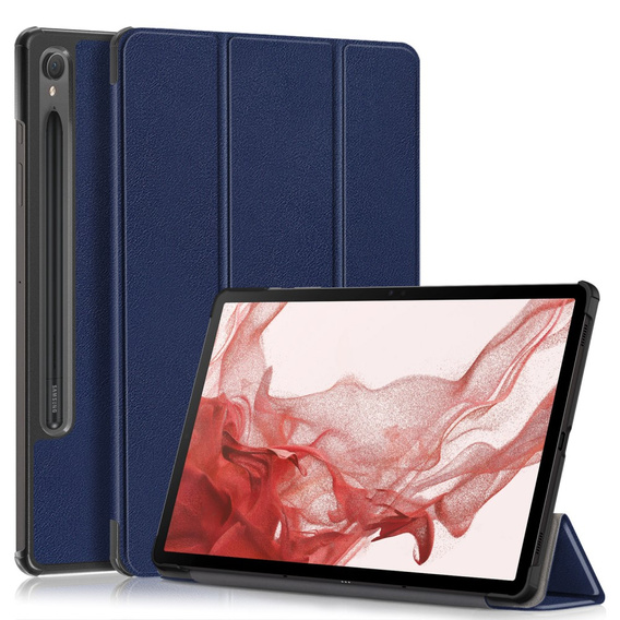 Case for Samsung Galaxy Tab S9, Smartcase with stylus space, dark blue