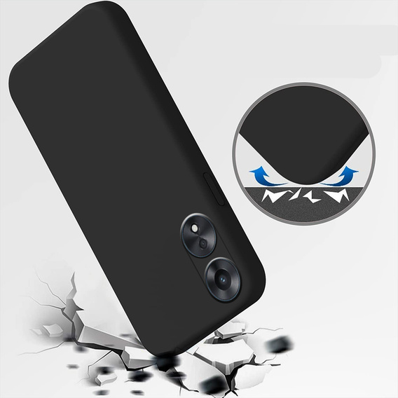 Case for Oppo A78 5G, Silicone Lite, black