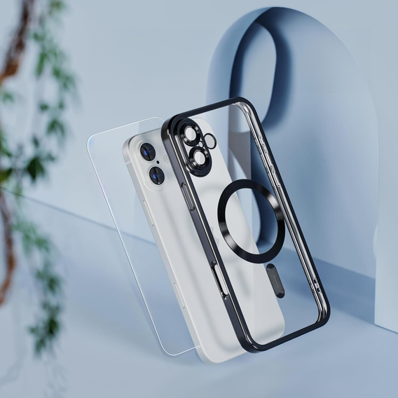 Case for iPhone 16 Plus, Electro MagSafe, black + Screen Glass