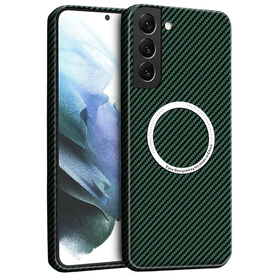 Case for Samsung Galaxy S22 Plus, Magsafe Slim Carbon, green