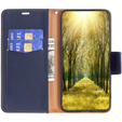 Flip case for Samsung Galaxy A55 5G, Wallet Litchi Leather, dark blue