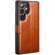 Flip case for Samsung Galaxy S25 Ultra, QIALINO Leather Wallet, brown