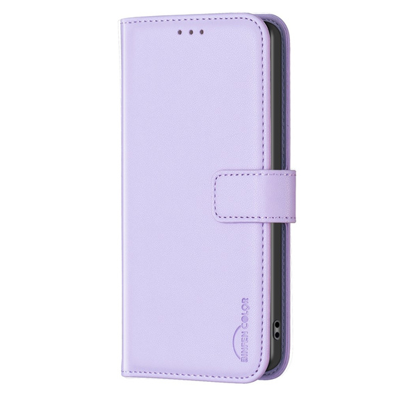 Flip case for Samsung Galaxy S23 FE, BINFEN Wallet, purple + 9H glass