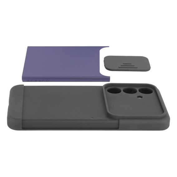 Case for Samsung Galaxy S24, ERBORD CamProtect Slide Camera, purple