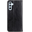 Case for Samsung Galaxy S24+ Plus, Wallet Litchi Leather, black