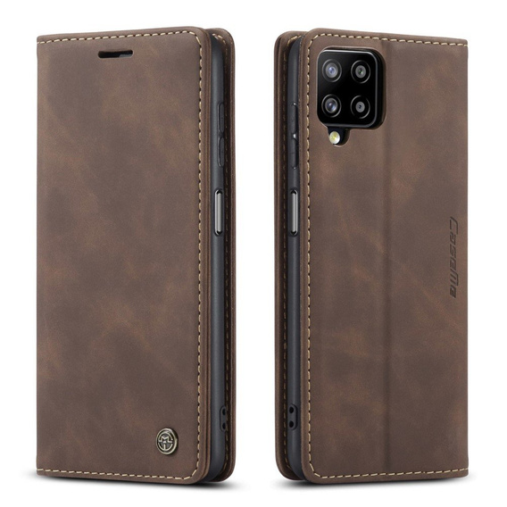CASEME case for Samsung Galaxy A12 / M12 / A12 2021, Leather Wallet Case, coffee