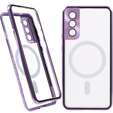 Magnetic Dual Glass MagSafe case for Samsung Galaxy S21, purple