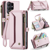 CASEME RFID Leather Wallet Case for Samsung Galaxy S26 Ultra, pink