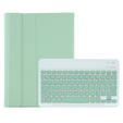 Case + keyboard Samsung Galaxy Tab A9+, Leather Pen Slot, light green