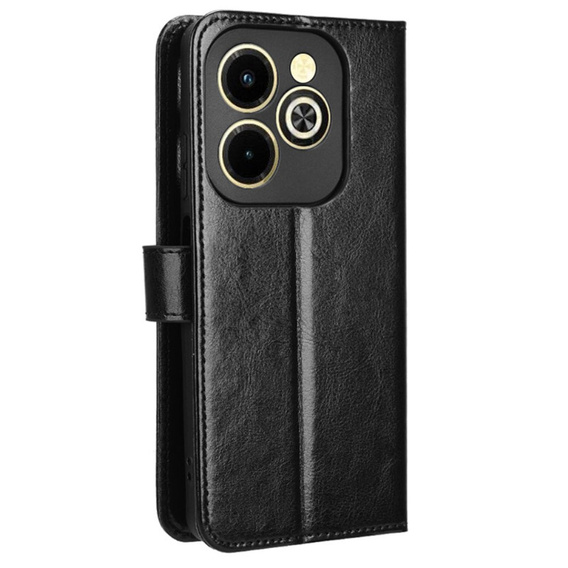 Flip case for Infinix Hot 40i, Crazy Horse Wallet, black