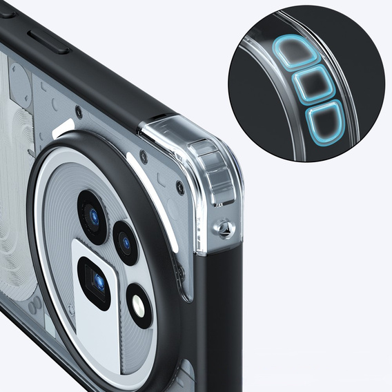 Case for Nothing Phone 3A Pro, Fusion Hybrid, transparent / black