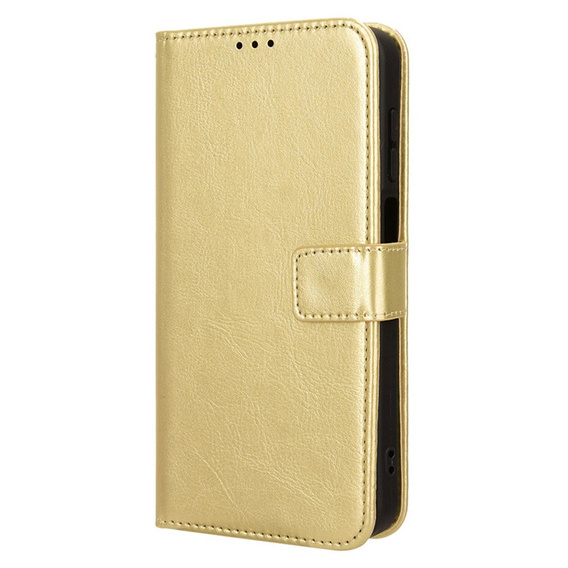 Flip case for Samsung Galaxy M15 5G, Crazy Horse Wallet, gold