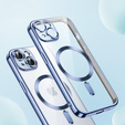 Case for iPhone 15, Electro MagSafe, blue + Screen Glass