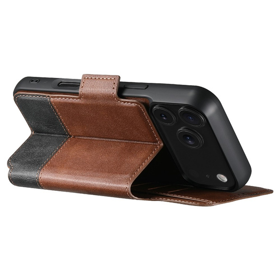 2-in-1 flip case for iPhone 17 Pro Max, SUTENI, for MagSafe, brown