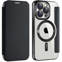 Flip case for iPhone 15 Pro Max, RFID Wallet MagSafe CamShield, black